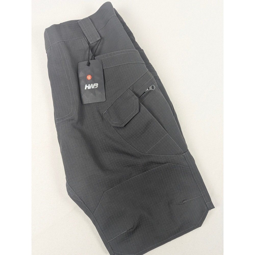 HWB Mens Tactical Cargo Shorts Dark Gray Ripstop Multi Pocket Utility Size M NEW